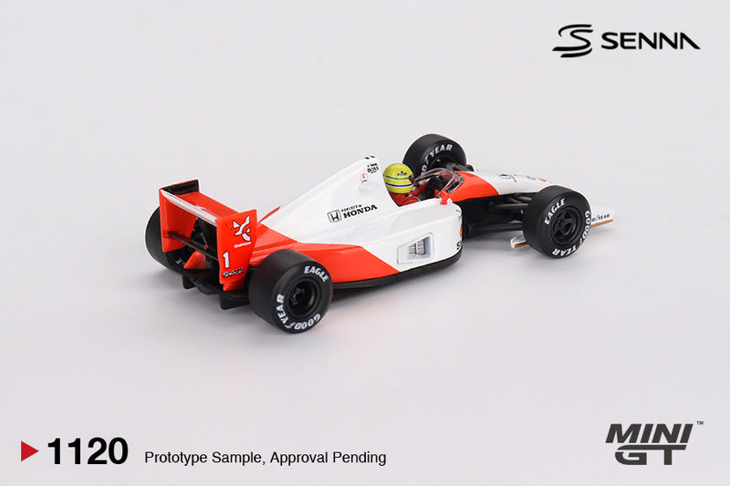 Load image into Gallery viewer, McLaren MP4/6 #1 Ayrton Senna 1991 Japanese Grand Prix 2nd Place (LHD) MINI GT 1:64

