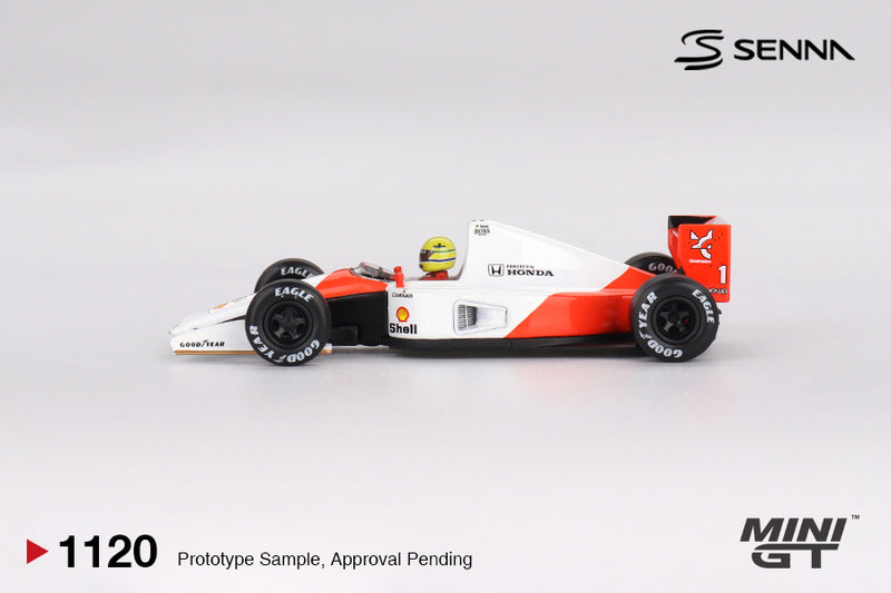 Load image into Gallery viewer, McLaren MP4/6 #1 Ayrton Senna 1991 Japanese Grand Prix 2nd Place (LHD) MINI GT 1:64
