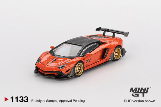 Lamborghini AVENTADOR LB- WORKS LIMITED EDITION ORANGE MDX 2025 (RHD) MINI GT 1:64