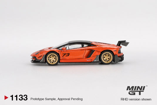 Lamborghini AVENTADOR LB- WORKS LIMITED EDITION ORANGE MDX 2025 (RHD) MINI GT 1:64