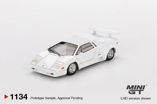 Lamborghini COUNTACH 25TH ANNIVERSARY WHITE 1989 (LHD) MINI GT 1:64