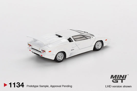 Lamborghini COUNTACH 25TH ANNIVERSARY WHITE 1989 (LHD) MINI GT 1:64