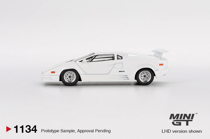 Load image into Gallery viewer, Lamborghini COUNTACH 25TH ANNIVERSARY WHITE 1989 (LHD) MINI GT 1:64
