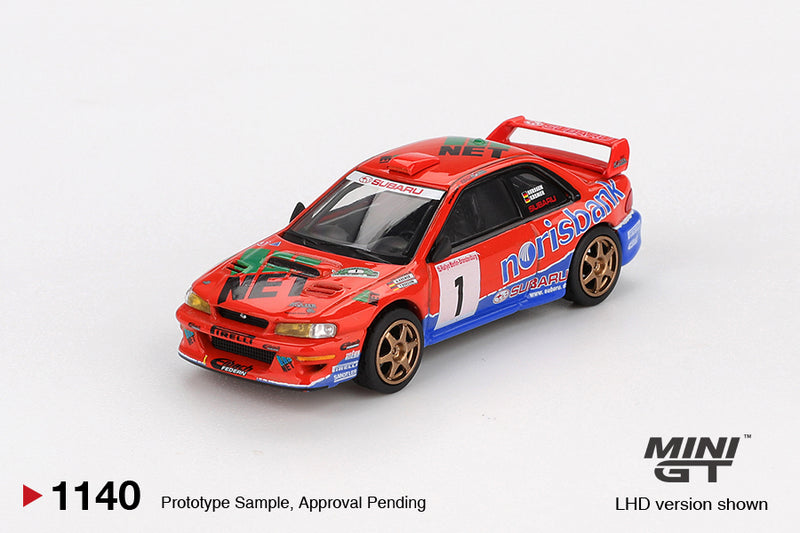 Load image into Gallery viewer, Subaru IMPREZA WRC97 #1 DRM CHAMPION 1999 (LHD) MINI GT 1:64
