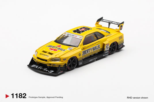 NISSAN GTR (R34) SKYLINE SUPER SILHOUETTE SPORT YELLOW 2025 (RHD) MINI GT 1:64