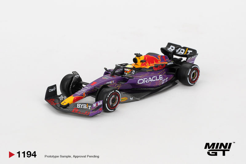 Load image into Gallery viewer, RED BULL RACING RB19 #1 MAX VERSTAPPEN LAS VEGAS GP WINNER 2023 (LHD) MINI GT 1:64

