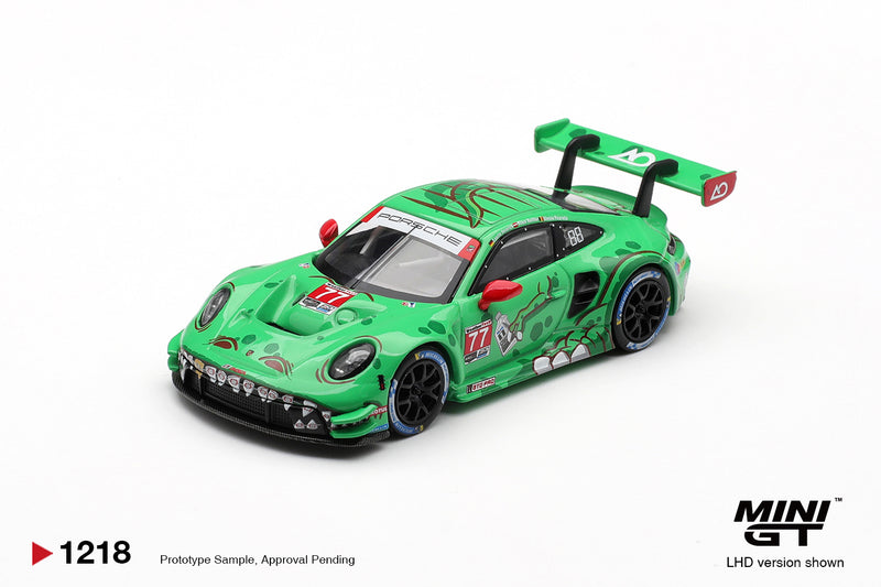 Load image into Gallery viewer, PORSCHE 911 (992) GT3 R #77 AO RACING SEBRING 12 HRS CLASS WINNER 2025 (LHD) MINI GT 1:64
