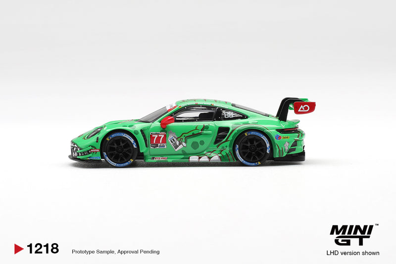 Load image into Gallery viewer, PORSCHE 911 (992) GT3 R #77 AO RACING SEBRING 12 HRS CLASS WINNER 2025 (LHD) MINI GT 1:64

