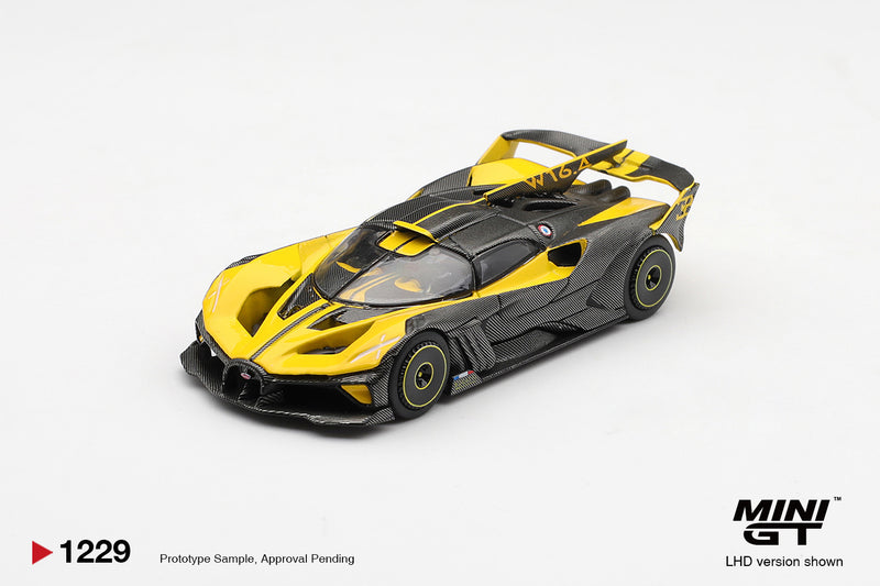 Load image into Gallery viewer, BUGATTI BOLIDE YELLOW 2020 (LHD) MINI GT 1:64
