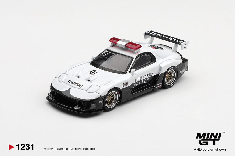 Chargez l'image dans la visionneuse de la galerie, MAZDA RX7 LB-SUPER SILHOUETTE POLICE 1998 (RHD) MINI GT 1:64
