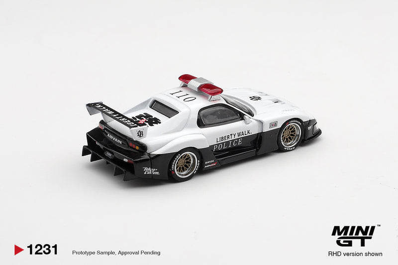 Chargez l'image dans la visionneuse de la galerie, MAZDA RX7 LB-SUPER SILHOUETTE POLICE 1998 (RHD) MINI GT 1:64
