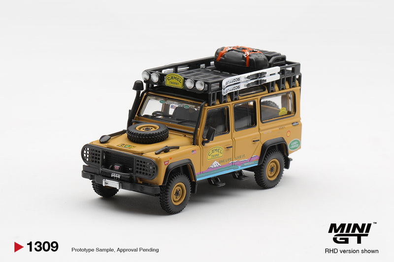 Chargez l'image dans la visionneuse de la galerie, LAND ROVER DEFENDER 110 CAMEL TROPHY ÉQUIPE USA TIERRA DEL FUEGO CT10 1998 MINI GT 1:64
