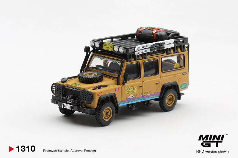 Chargez l'image dans la visionneuse de la galerie, LAND ROVER DEFENDER 110 CAMEL TROPHY ÉQUIPE ROUMANIE TIERRA DEL FUEGO CT36 1998 MINI GT 1:64
