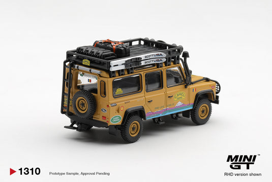 LAND ROVER DEFENDER 110 CAMEL TROPHY ÉQUIPE ROUMANIE TIERRA DEL FUEGO CT36 1998 MINI GT 1:64