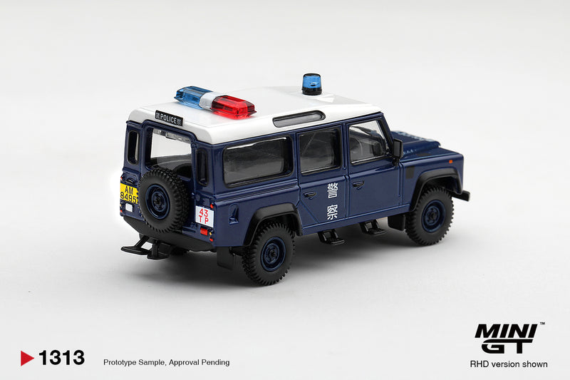 Load image into Gallery viewer, LAND ROVER DEFENDER 110 ROYAL HK POLICE TAI PO DISTRICT HK EXCLUSIVE ‼️ONLY BLISTER PACK‼️ MINI GT 1:64

