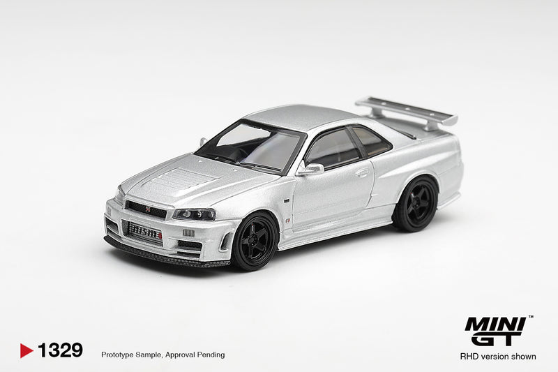 Load image into Gallery viewer, NISSAN SKYLINE GT-R (R34) Z- TUNE SILVER METALLIC 1999 MINI GT 1:64
