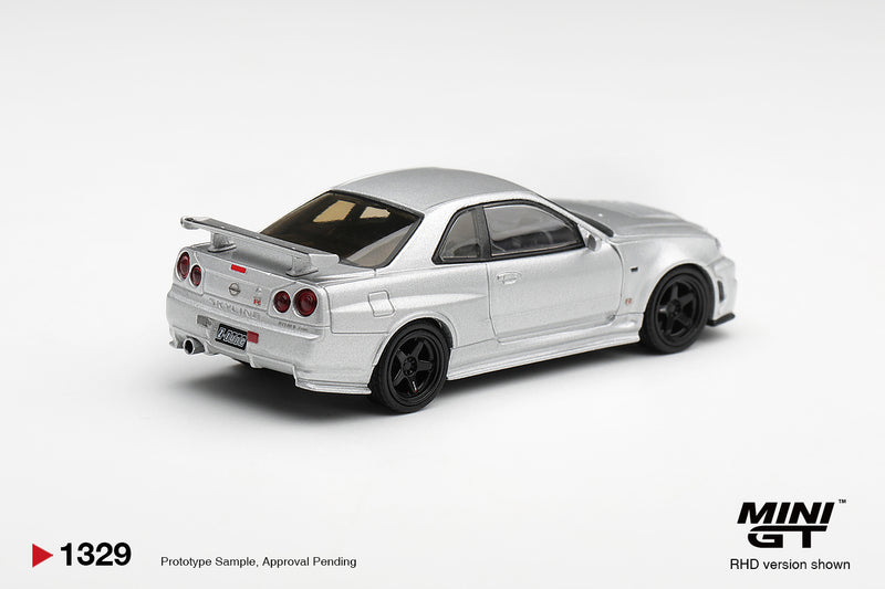Load image into Gallery viewer, NISSAN SKYLINE GT-R (R34) Z- TUNE SILVER METALLIC 1999 MINI GT 1:64

