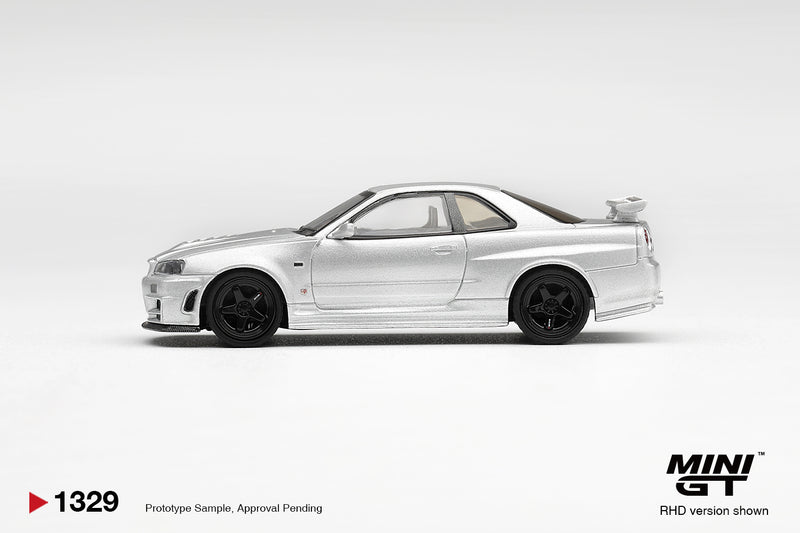 Load image into Gallery viewer, NISSAN SKYLINE GT-R (R34) Z- TUNE SILVER METALLIC 1999 MINI GT 1:64
