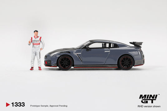 NISSAN GTR R35 NISMO TSUKUBA PRODUCTION CAR LAP RECORD WITH MATSUDA FIGURE TSUGIO MATSUDA 2024 MINI GT 1:64