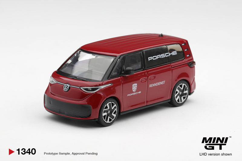 Load image into Gallery viewer, VOLKSWAGEN ID.BUZZ PORSCHE RENNDIENST RED 2022 MINI GT 1:64
