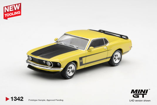FORD MUSTANG BOSS 302 BRIGHT YELLOW 1969 MINI GT 1:64