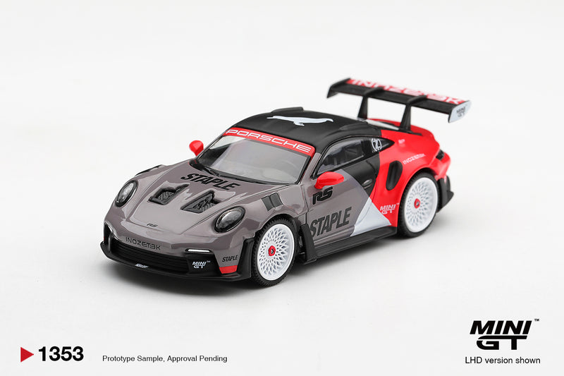 Load image into Gallery viewer, PORSCHE 911 (992) GT3 RS STAPLE X INOZETEK 2025 MINI GT 1:64

