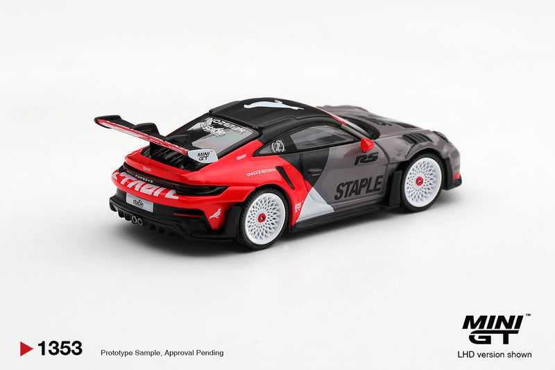Load image into Gallery viewer, PORSCHE 911 (992) GT3 RS STAPLE X INOZETEK 2025 MINI GT 1:64
