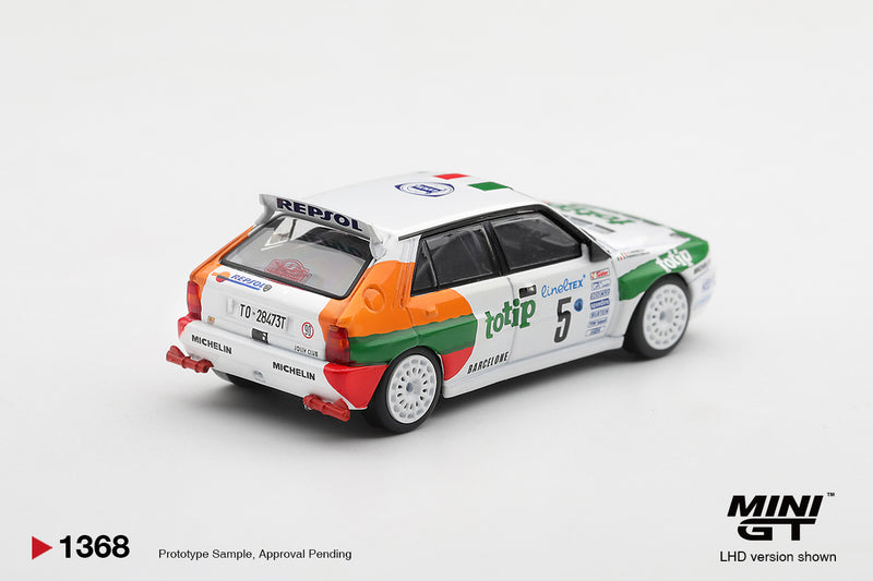 Load image into Gallery viewer, LANCIA DELTA HF INTEGRALE EVOLUTION #5 ANDREA AGHINI RALLYE MONTE-CARLO 1993 MINI GT 1:64
