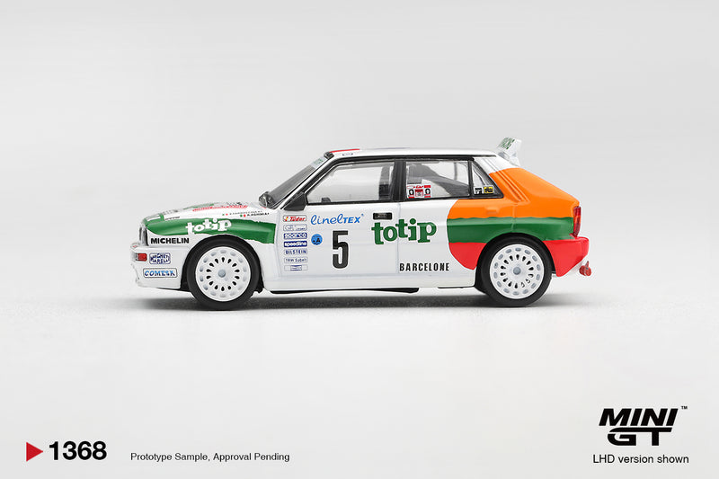 Load image into Gallery viewer, LANCIA DELTA HF INTEGRALE EVOLUTION #5 ANDREA AGHINI RALLYE MONTE-CARLO 1993 MINI GT 1:64
