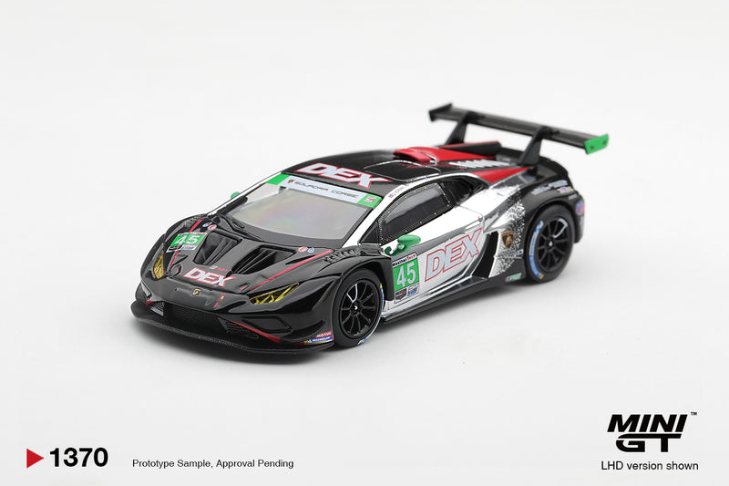 Laad de afbeelding in de Gallery-viewer, LAMBORGHINI HURACAN GT3 EVO2 #45 DEX WAYNE TAYLOR RACING CHEVROLET GRAND PRIX 2025 MINI GT 1:64
