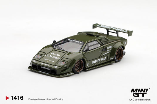 LAMBORGHINI COUNTACH LB★WORKS ARMY VERT 2025 MINI GT 1:64
