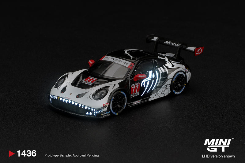 Load image into Gallery viewer, PORSCHE 911 (992) GT3 R #77 AO RACING SKELETON REXY PETIT LE MANS 2026 MINI GT 1:64
