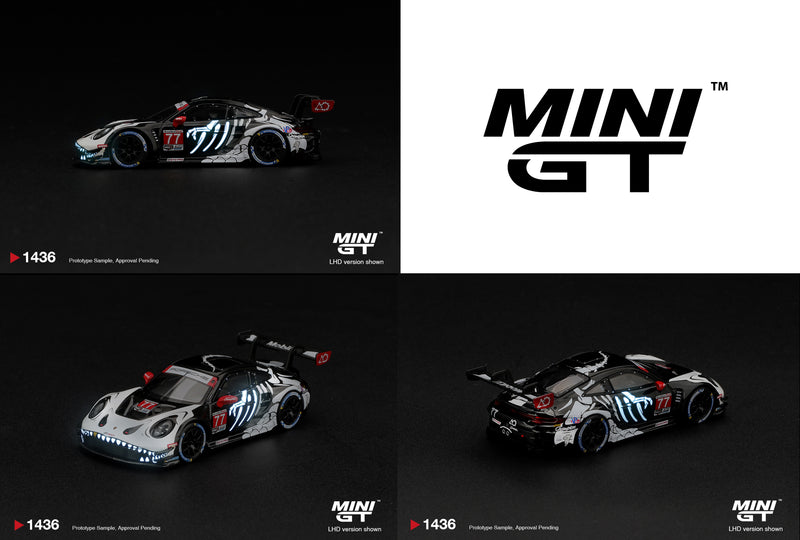 Load image into Gallery viewer, PORSCHE 911 (992) GT3 R #77 AO RACING SKELETON REXY PETIT LE MANS 2026 MINI GT 1:64
