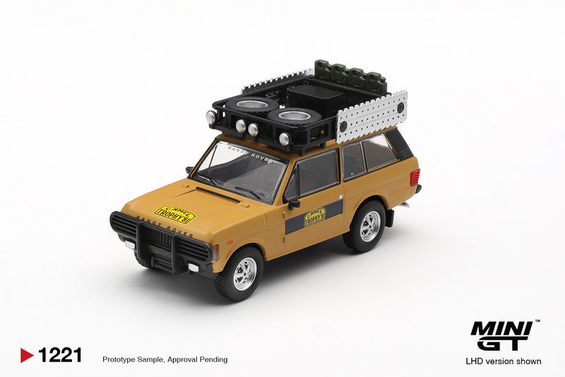 Laad de afbeelding in de Gallery-viewer, LAND ROVER RANGE ROVER CAMEL TROPHY K.STOPPA &amp; A.VALLDORF SUMATRA 1981 (LHD) MINI GT 1:64
