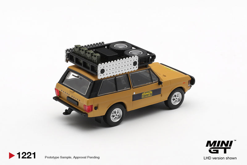 Laad de afbeelding in de Gallery-viewer, LAND ROVER RANGE ROVER CAMEL TROPHY K.STOPPA &amp; A.VALLDORF SUMATRA 1981 (LHD) MINI GT 1:64
