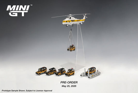 LAND ROVER DEFENDER 110 CAMEL TROPHY ÉQUIPE ROUMANIE TIERRA DEL FUEGO CT36 1998 MINI GT 1:64