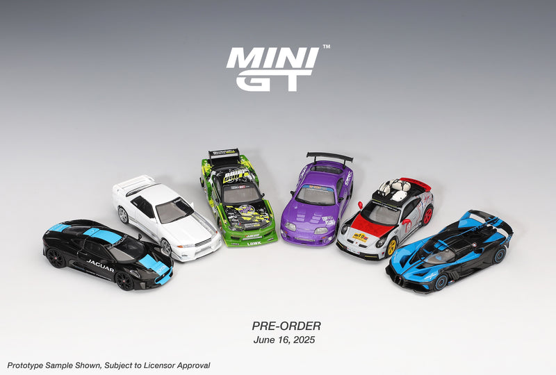 Load image into Gallery viewer, Bugatti BOLIDE PRESENTATION BLACK AND BLUE 2024 (LHD) MINI GT 1:64
