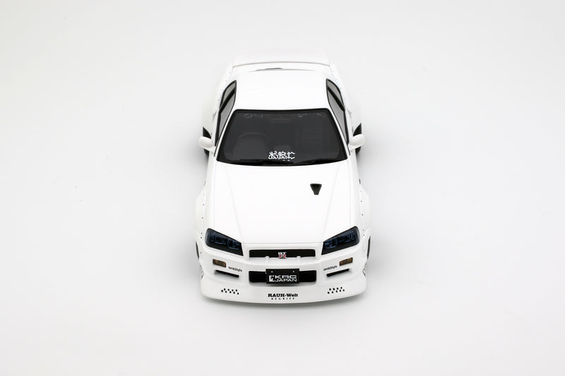 Load image into Gallery viewer, Nissan SKYLINE GT-R (BNR34) BY KRC PEARL WHITE QX1 2019 OTTOmobile 1:18
