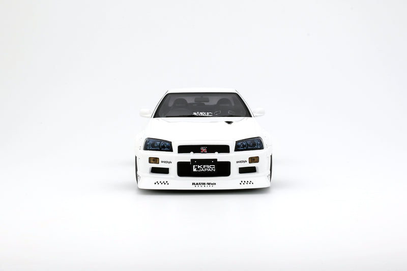Load image into Gallery viewer, Nissan SKYLINE GT-R (BNR34) BY KRC PEARL WHITE QX1 2019 OTTOmobile 1:18
