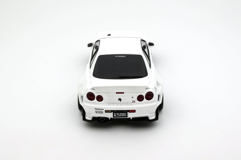 Load image into Gallery viewer, Nissan SKYLINE GT-R (BNR34) BY KRC PEARL WHITE QX1 2019 OTTOmobile 1:18
