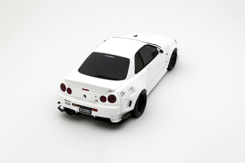 Load image into Gallery viewer, Nissan SKYLINE GT-R (BNR34) BY KRC PEARL WHITE QX1 2019 OTTOmobile 1:18
