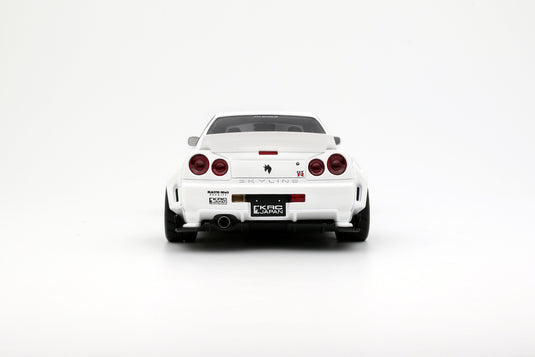 Nissan SKYLINE GT-R (BNR34) BY KRC PEARL WHITE QX1 2019 OTTOmobile 1:18