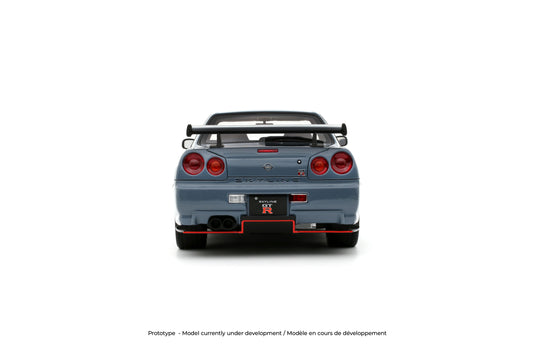 NISSAN SKYLINE GT-R (BNR34) WITH BODY KIT GRIS 2025 OTTOmobile 1:18