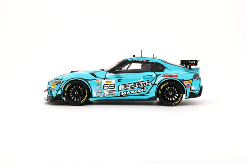 Chargez l'image dans la visionneuse de la galerie, TOYOTA GR SUPRA GT4 EVO 2 A. MCINTOSH / P. THOMPSON BLEU 2025 OTTOmobile 1:18
