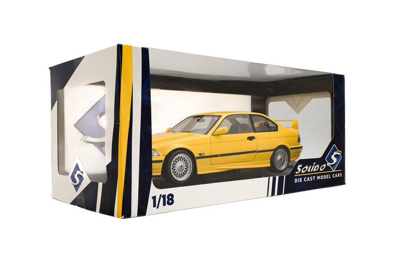 Laad de afbeelding in de Gallery-viewer, BMW M3 COUPE SOLIDO WORKS DAKAR GEEL 1991 SOLIDO 1:18
