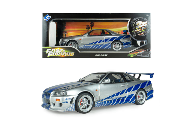 Load image into Gallery viewer, NISSAN SKYLINE GT-R (BNR34) 2FAST2FURIOUS BRIAN SOLIDO 1:18
