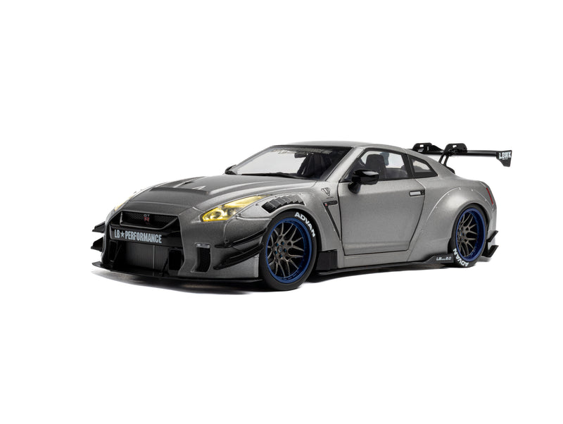 Load image into Gallery viewer, NISSAN GT-R (R35) W/ LIBERTY WALK BODY KIT 2.0 SILVER 2023 SOLIDO 1:18

