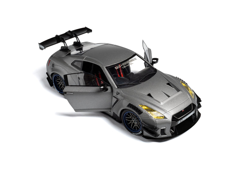 Load image into Gallery viewer, NISSAN GT-R (R35) W/ LIBERTY WALK BODY KIT 2.0 SILVER 2023 SOLIDO 1:18
