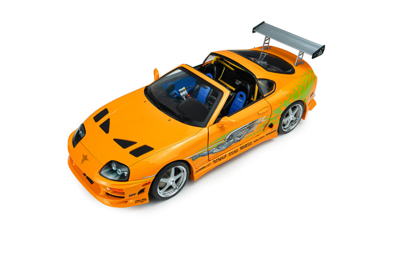 Laad de afbeelding in de Gallery-viewer, TOYOTA SUPRA MK4 (A80) FAST&amp;FURIOUS 1 BRIAN OPEN DAK 2001 SOLIDO 1:18
