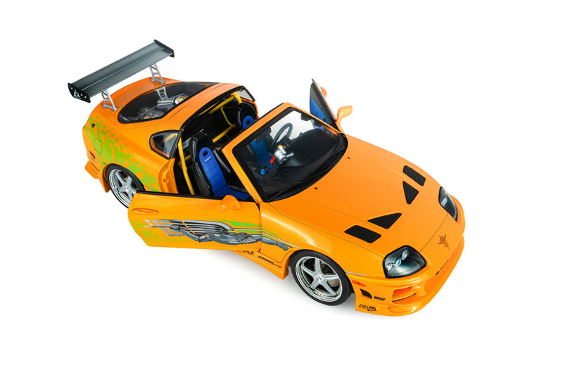 Laad de afbeelding in de Gallery-viewer, TOYOTA SUPRA MK4 (A80) FAST&amp;FURIOUS 1 BRIAN OPEN DAK 2001 SOLIDO 1:18
